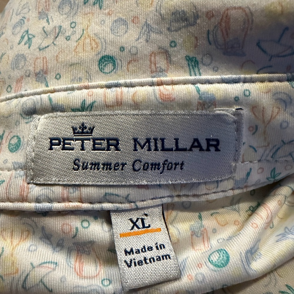Peter Millar Men's Golf Print Polo Collared Shirt - Multicolor - Picture 3 of 4